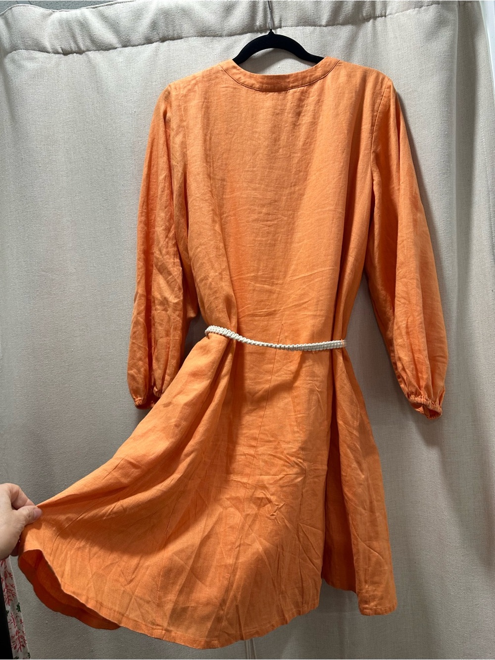 Tommy Bahama Orange Linen Blend Mini Dress Rope Belt Size Large - Picture 8 of 10